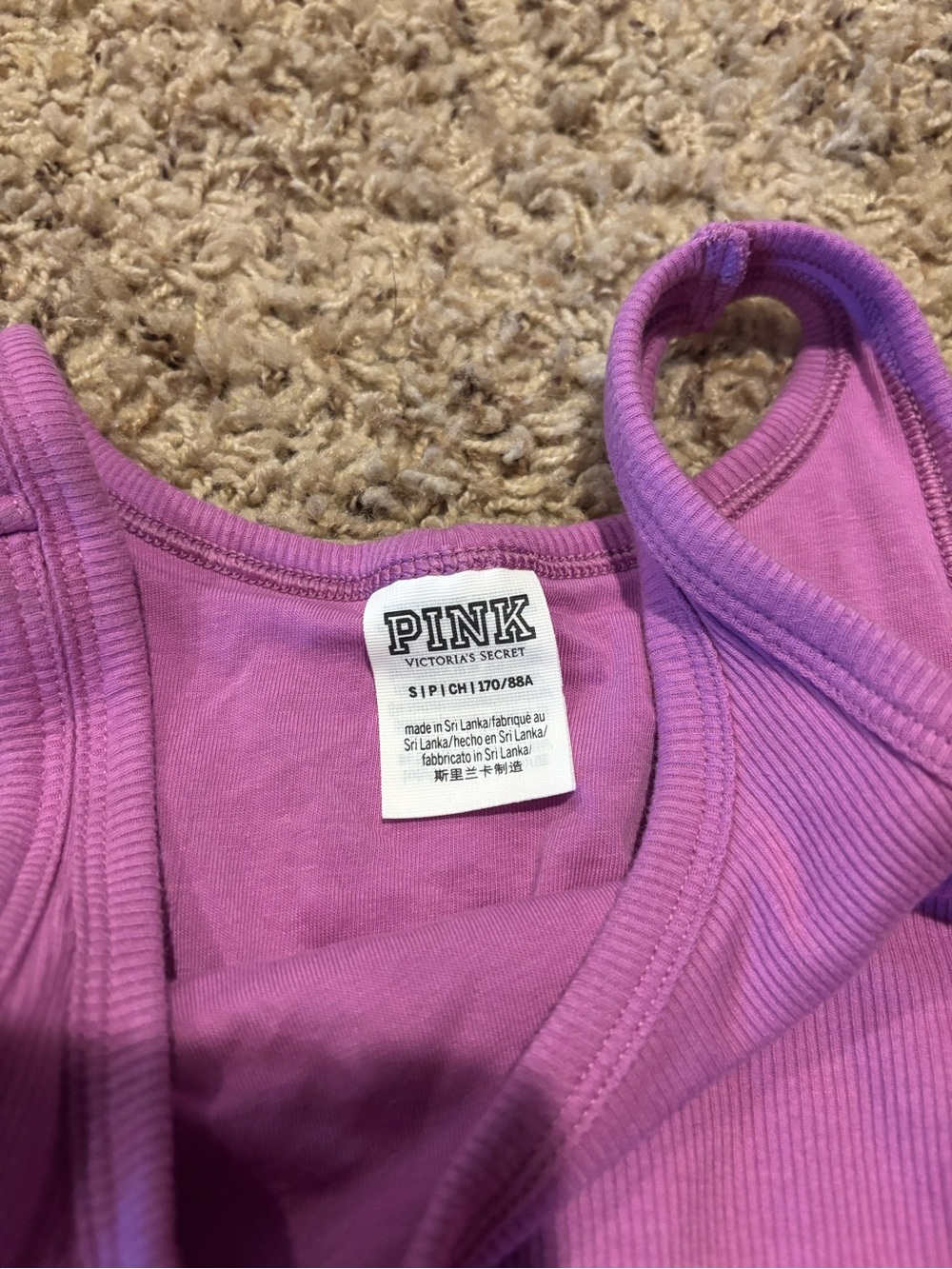 PINK Victoria's Secret Ribbed Tank Top - Lavender Pink